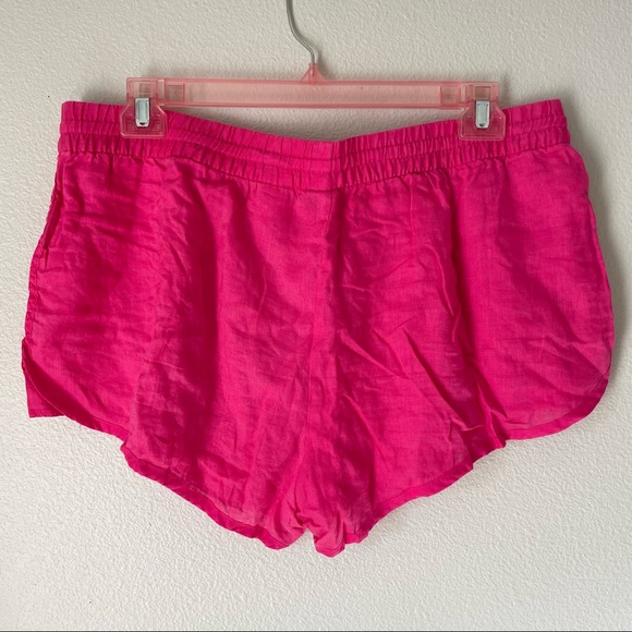 GAP Lined Linen Drawstring Shorts - Pink - Picture 2 of 4